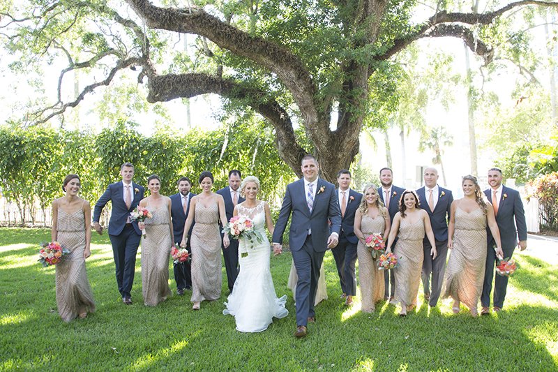 candid bridal party photo