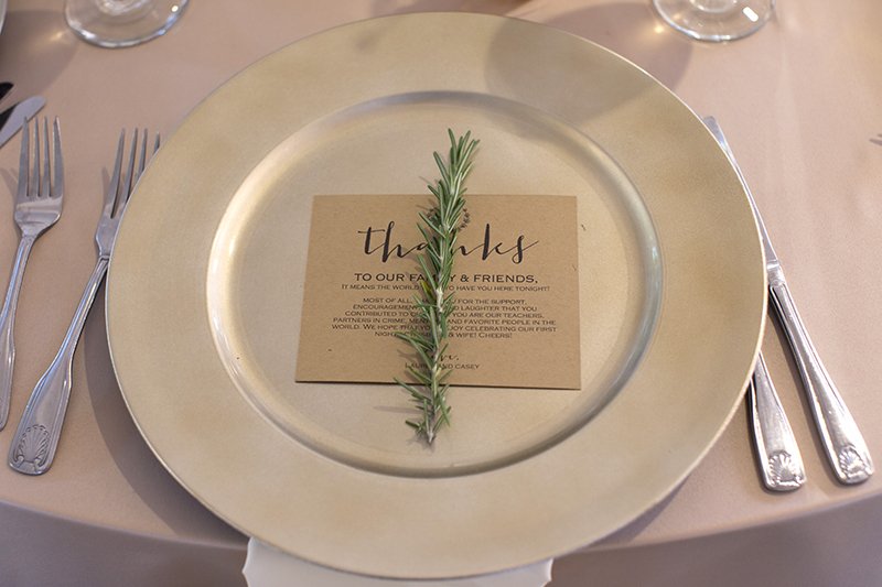 Fresh herbs at wedding reception 