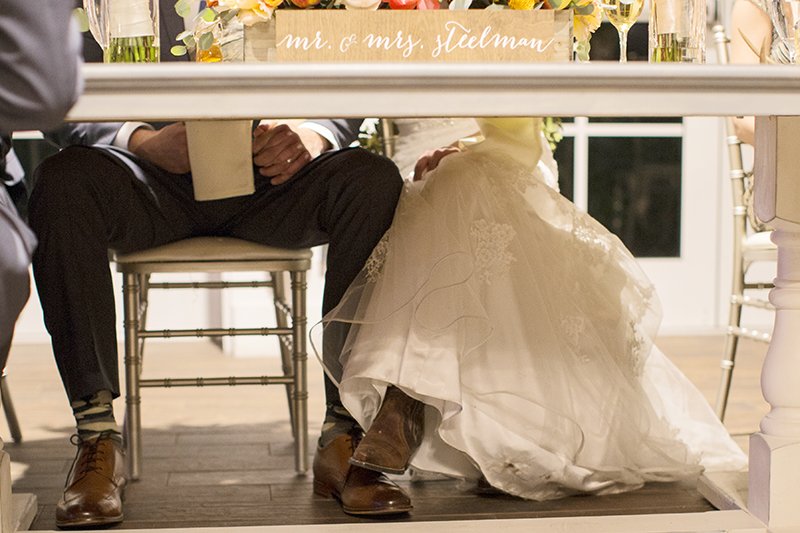 bride wearing cowboy boots 