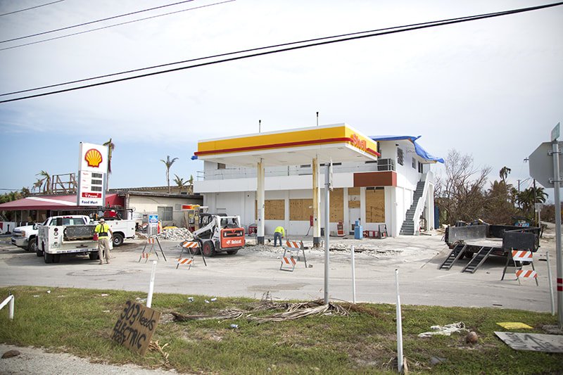 Shell gas station damaged after hurricane irma