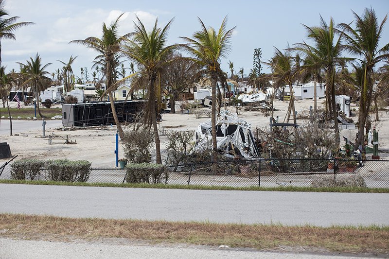 Damage by Hurricane Irma in Florida Keys